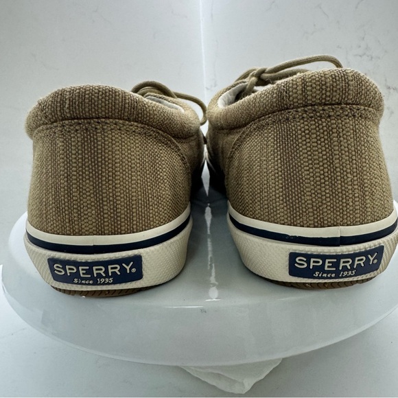 Sperry Halyard CVO Men’s Sneakers – Tan Hemp Canvas – Size 10.5